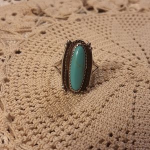 Turquoise colored Howlite ring